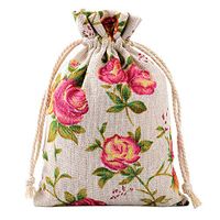 30PCS Natural Rose Jute Drawstring Favor Bag 3.9 x 5.5 inches/10x14cm Burlap Bag Linen Favor Bag for Wedding Party Favor Jute Gift Pouch