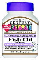 21st Century Fish Oil 1000 Mg Softgels, 60 Count (Pack of 2)