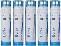 Boiron Borax 6C (Pack of 5), Homeopathic Medicine for Canker Sores