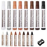 Pyramid Home Decor 17 PCS Furniture Repair Kit Markers, Furniture Repair Markers and Wax Sticks, Furniture Repair Kit for Stains, Scratches
