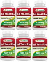Best Naturals Red Yeast Rice 1200 Mg Tablet for Healthy Cholesterol Level, 60 Count (Pack of 6)