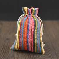 Set of 15 Pack Colorful Burlap Bags with Double Drawstring for Wedding Party and DIY Craft (5.5" X 4")