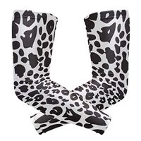LEVEIS Leopard Cheetah Black and White Animal Printp Arm Sleeves UV Protection for Men Women Sunblock Protective Gloves Running Golf Cycling Driving Long Arm Cover 1 Pair