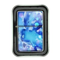 Windproof Refillable Oil Lighter with Tin Gift Box Dolphins Design-009