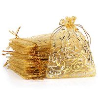 Naler 120pcs Drawstring Organza Gift Bags Christams Wedding Party Favor Bags Jewelry Pouches Wrap, Eyelash Style, 4 x 6 Inch