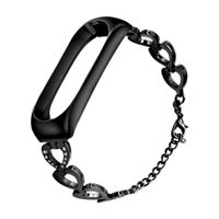 For Xiaomi Mi Band 4 Replacement Strap, BIYATE Miband 3/4 Replacement Band with Metal Protector Case Stainless Steel Wrist Strap Wristband Watchband Bracelet Replacement for Mi Band 3