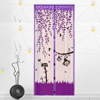 Magnetic Screen Door with Reinforced Net Mesh Curtain Keeps Air in and Keeps Bugs & Mosquitoes Out Toddler and Pet Friendly. (40'' X 84'')