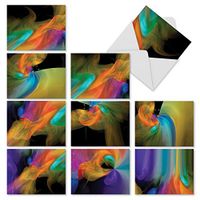 10 Assorted ‘Space Trips' Thank You Cards with Envelopes Small 4 x 5.12 inch, Thankful Greeting Cards with Vivid Colors on a Black Background, Stationery Set for Birthdays, Weddings, Parties M2378TYG
