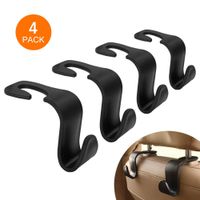 Car Storage Hooks,Headrest Hooks 4Pack Car Seat Hanger Hook & Organizer Plastic Storage Holder for Groceries Bag Handbag Purse