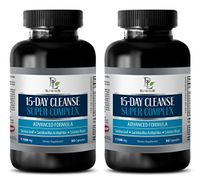 Fat Burner Supplements for Belly Fat - 15 Days Cleanse Super Complex - Advanced Formula - 1180MG - Licorice Root Natural - 2 Bottles 60 Capsules
