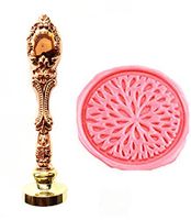 MNYR Vintage Blossom Flower Wax Seal Stamp Luxury Bronze Metal Peacock Decorative Wedding Invitations Gift Cards Paper Stationary Envelope Seals Custom Logo Picture Monogram Wax Seal Sealing Stamp Set