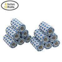 MUEUSS Self-Adhesive Bandage Wrap Tape 4 Inches x 6 Yards (White Cat Paw, 12 roll)