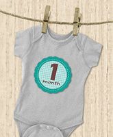 MuchMore' Baby Monthly Stickers for Boy, Bodysuit Stickers, One Size Stickers Great Shower Gift Excellent Baby Photo Props #7002, 4"