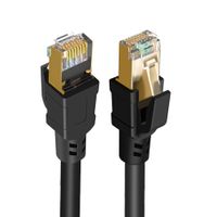 Cat 8 Ethernet Cable 1.6ft, CableCreation Network Patch Cable 40 Gigabit 2000MHz SFTP Internet LAN RJ45 High Speed Cable Cord for Modem, Router, PS3, PS4, Xbox, Black (0.5M)