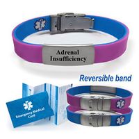 "Adrenal Insufficiency" Sport/Slim Reversible Medical Alert ID Bracelet for Men and Women
