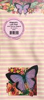 Pooch & Sweetheart Magnetic List Pad with Die-cut Magnet ~ Purple Floral Butterfly 86563
