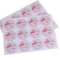 Pack of 240 ''Thank You'' Decorative Adhesive Label with Flamingo 1.5'' Personalized Stickers Packaging Seals Crafts Handmade Baked Envelope Label Decorative Sticker(Thank You 240pcs-flamingo)