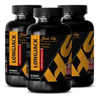 Male libido Supplements - LONGJACK Size UP - Natural Ginseng Supplement - 3 Bottles 180 Capsules