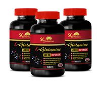 Muscle Pump Supplements - L-GLUTAMINE - Glutamine Vitamin - 3 Bottles 300 Capsules