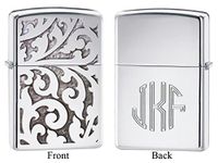 Personalized Zippo Filigree High Polish Chrome Lighter with Free Monogram