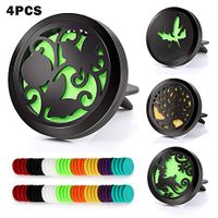 4PCS 30mm Car Essential Oils Diffuser Stainless Steel Car Aromatherapy Diffuser Vent Clip+64pcs Refill Pads (4Pack)