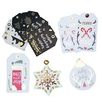 STOBOK 48pcs Christmas Gift Tags Xmas Holiday Gift Label Tags Christmas Gift Wrapping Labels Tags