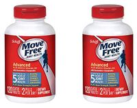 Move Free Advanced Plus MSM and Vitamin D3, 80 tablets - Joint Health Supplement with Glucosamine and Chondroitin, 120 Count, 2 Pack