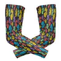 ZZKKO Rainbow Paw Print Cooling Arm Sleeves Cover Uv Sun Protection for Men Women Running Golf Cycling Arm Warmer Sleeves 1 Pair