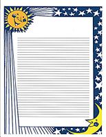 Kids Camp Sun & Moon Lined Stationery Paper 26 Sheets