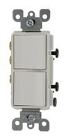 Leviton 5640-W 20 Amp, 120/277 Volt, Decora 3-Way / 3-Way AC Combination Switch, Commercial Grade, Grounding, White