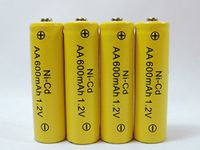 Solar Light AA Ni-CD 600mAh Rechargable Batteries (Pack of 4)