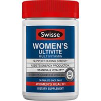 Swisse Premium Ultivite Daily Multivitamin for Women | Energy & Stress Support, Rich in Antioxidant & Minerals | Vitamin A, Vitamin C, Vitamin D, Biotin, Calcium, Zinc & More | 50 Tablets