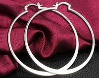 1set 925 Silver Exaggerated Style Flat Smooth Womens Jewelry Fashion Earring Best Jewerly Stylish Cheap Pendant Prom Bangle Comfortable Charms Woman Styling