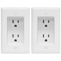 TOPGREENER Recessed Duplex Receptacle Outlet, Tamper-Resistant, Size 1-Gang 4.48" x 2.76", 15A 125V, TG15RD31-2PCS, White (2 Pack)