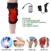 Battery Heated Knee Brace Wrap Support PITI Electric Heating Knee Pad for Knees Thermal Therapy for Arthritis Pain Relief for Men Women with 3 Heat Settings (Single Knee Brace)