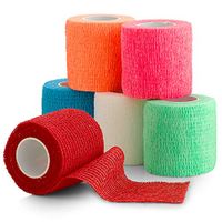 6 Pack, Self Adherent Cohesive Tape - 2” x 5 Yards, Self Adhesive Bandage Rolls & Sports Athletic Wrap for Ankle, Wrist, Knee Sprains and Swelling, Vet Wraps in Assorted Neon Colors - FDA Approved