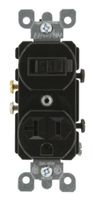 Leviton 5335 20 Amp, 120 Volt, Duplex Style Combination Single Pole Switch/Receptacle, Grounding, Black