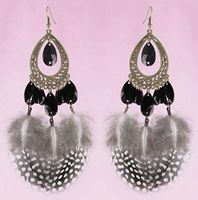 1 pair Feather bronze ornament tear drop bead charm hook earrings new arrive Best Jewerly Accessories Stylish Womens Designer Novelty Pendant Girls Bangle
