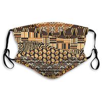 NiYoung African Style Fabric Patchwork Background Anti-Dust Earloop Mouth Cover for Women Men, Pollen Cycling Painting Half Face Mouth Cover - Adjustable Elastic Band