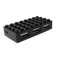 uxcell Black Rectangle 4 Ports USB 2.0 Hub for PC Notebook