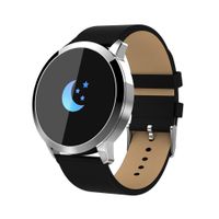 Shisay Genuine Leather Smart Watch for Men Women with Fitness Sleep Monitoring Camera Long Standby Smartwatch Blood Pressure Heart Rate Tracker Compatible for iPhone Android (Silver)