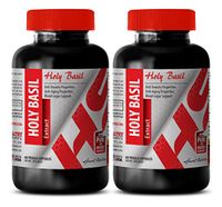 Anti inflammatory Essential Oils - HOLY Basil Extract 745MG - holy Basil herb Seeds - 2 Bottles (120 Capsules)
