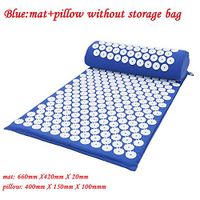 Massager Cushion Massage Yoga Mat Acupressure Relieve Stress Back Body Pain Spike Mat Acupuncture Massage Yoga Mat with Pillow,Deep Blue