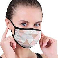 YOFFYO Mouth Cover Rose Gold Grey Marble Earloop Face Covers - Adjustable Elastic Band for Travel Cycling, Anti Dustproof, Half Face Mouth Cover