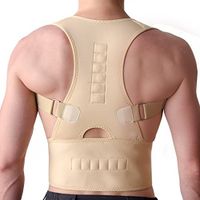 PU Health Pure Acoustics Top Quality Magnetic Posture Corrector Adjustable Strap Back Support Wrap, Large