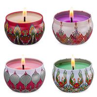 KitchenGynti Scented Candles Gift Set - Lotus,Jasmine,Peach and Grapefruit, Candle Soy Wax for Stress Relief and Aromatherapy Candles - 4 Pack …