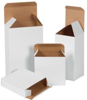 Bauxko 4" x 1 5/8" x 4" White Reverse Tuck Folding Cartons, Case of 500 (xRTC38W-Case)