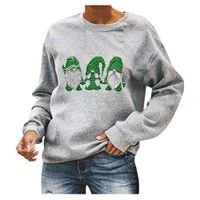 Kiminana Merry Christmas Sweatshirt Women Cute Santa Claus Print Xmas Tops Pullover Casual Long Sleeve Jumper Blouse