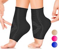 Ankle Compression Socks by SPARTHOS (Pair) – Plantar Fasciitis Ankle Brace with Arch Support – for Men and Women – Foot Sleeves – for Sports, Running, Basketball, Football and Everyday Wear (Black-L)