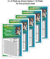 MiniPLOT adhesive backed Graph Paper for Algebra: Ten count - 3" x 3" pads - X Y axis coordinate grid templates printed on Post-It pads. 50 graphs per pad. Grid = 20x20 units. Use for homework!